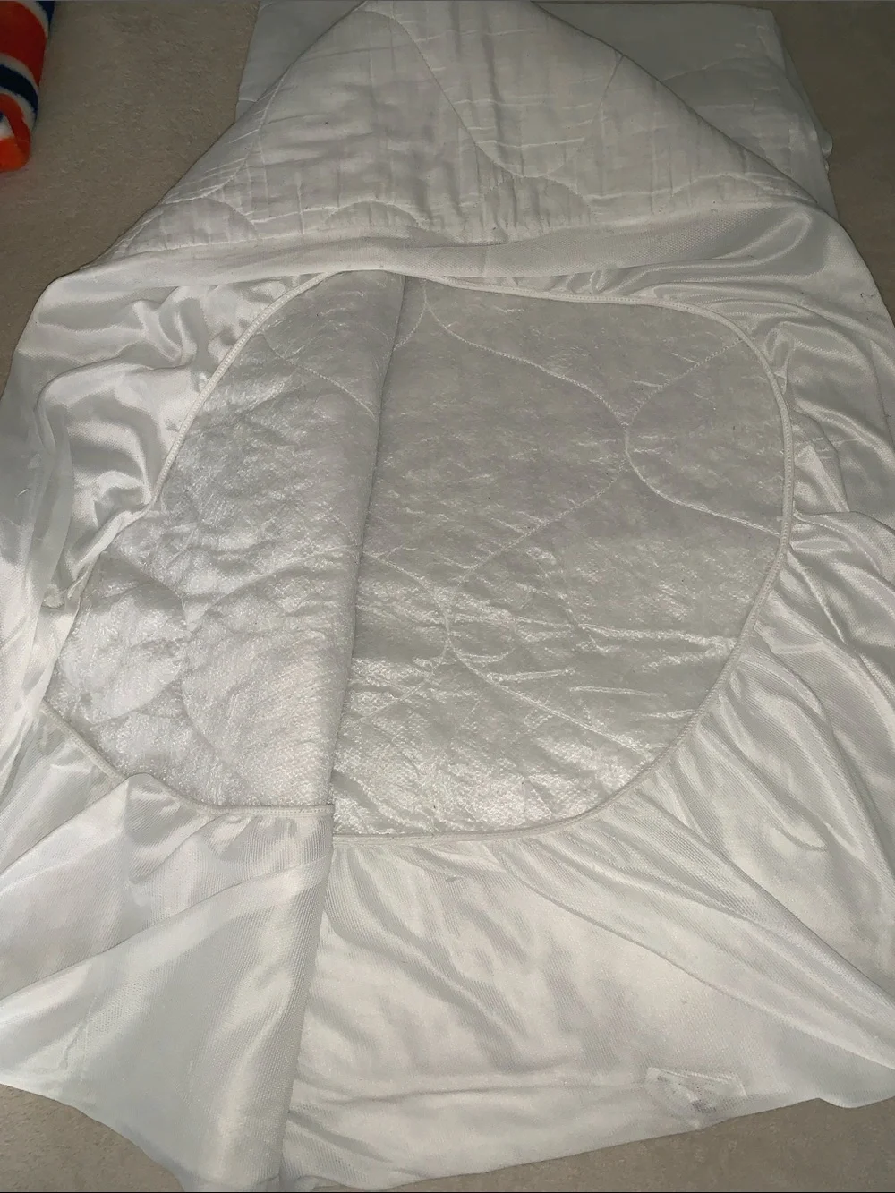 White Quilted Mattress Pad Topper
