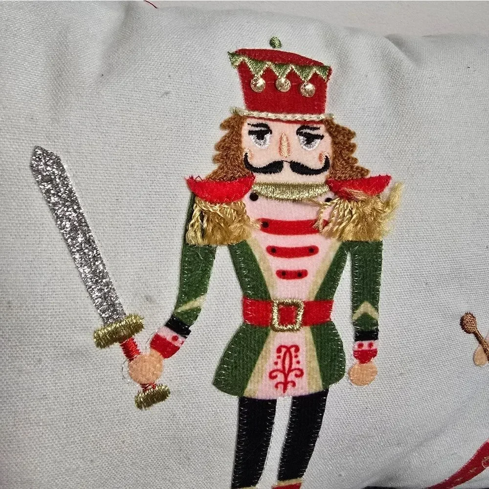 Red & White Nutcracker Decorative Christmas Pillow, 19