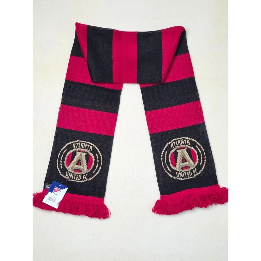 MSL Atlanta United FC Scarf Knit Supporters Red Black Soccer MLS Licensed New