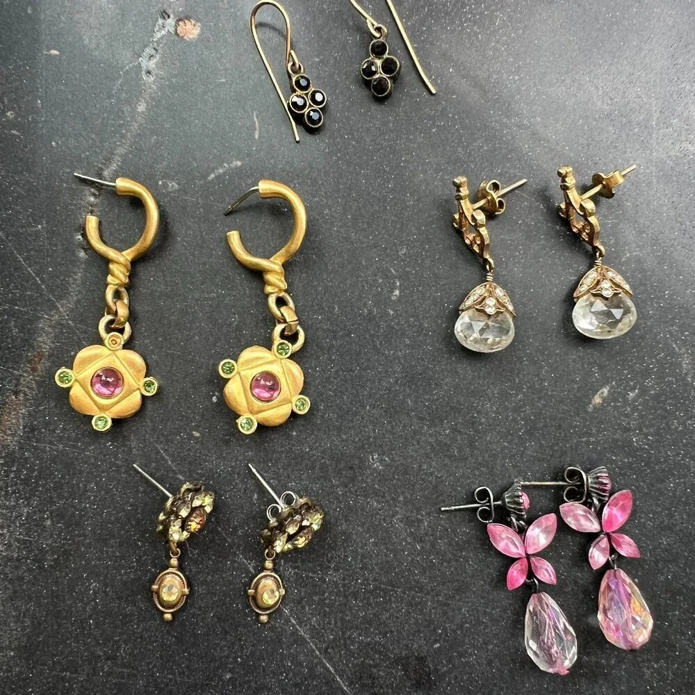 Vintage Earring Lot - Etruscan Crystal 90s