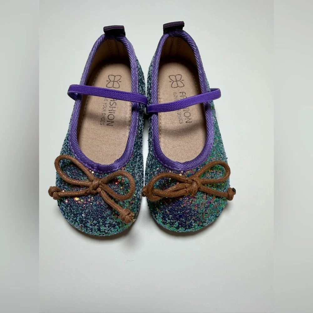 Kids Toddler Glitter Ballet Flats Size 23 (7C)