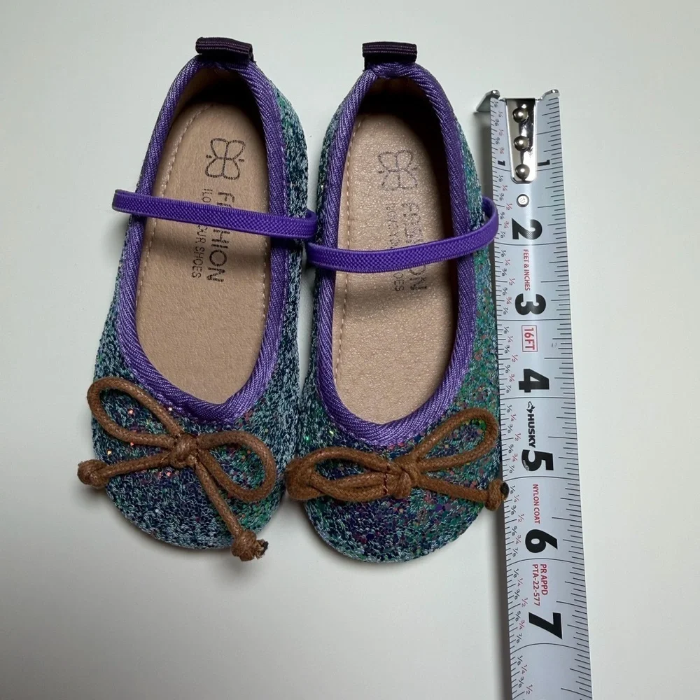 Kids Toddler Glitter Ballet Flats Size 23 (7C)
