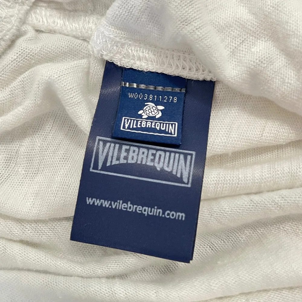 Vilebrequin Men's Beach at Home Linen Drawstring Pants White XXL EUC Relaxed Fit