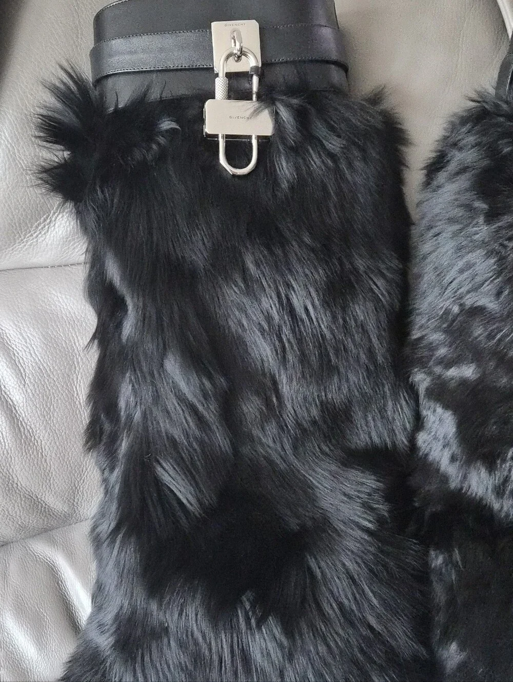 Givenchy Shark Lock alpaca knee-high boots statement platform