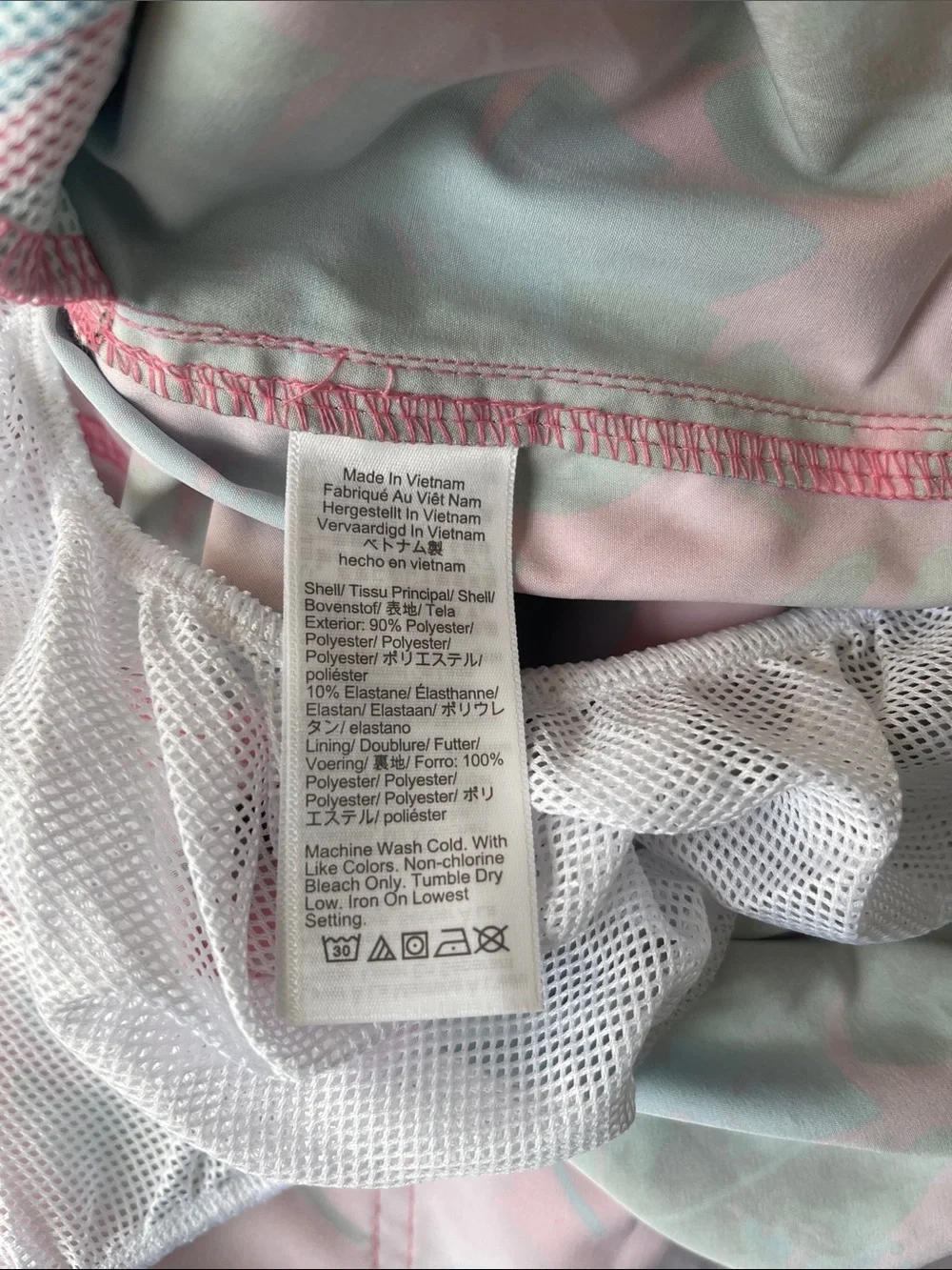J. Crew Pink Tropical Leaf Swim Trunks