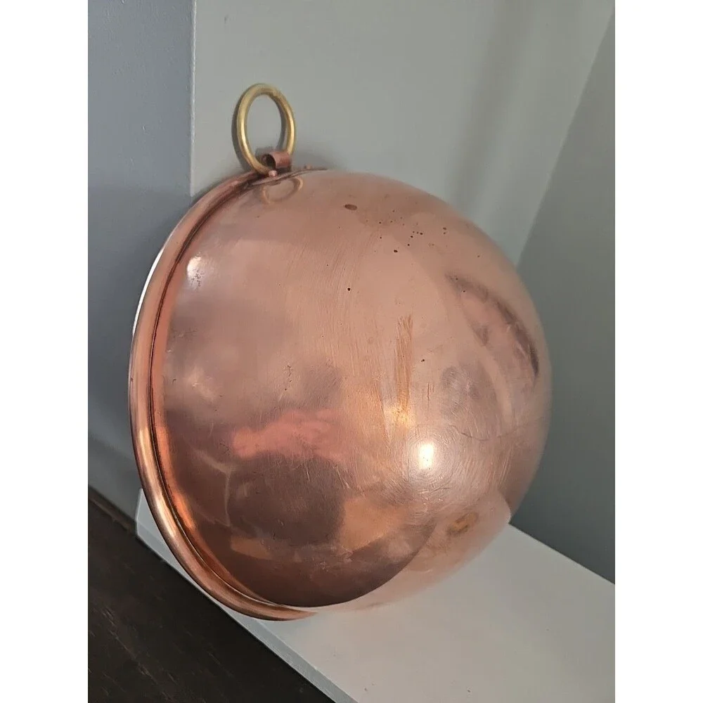 Williams Sonoma France Copper Mixing Whisking Bowl Round Bottom Ring 11