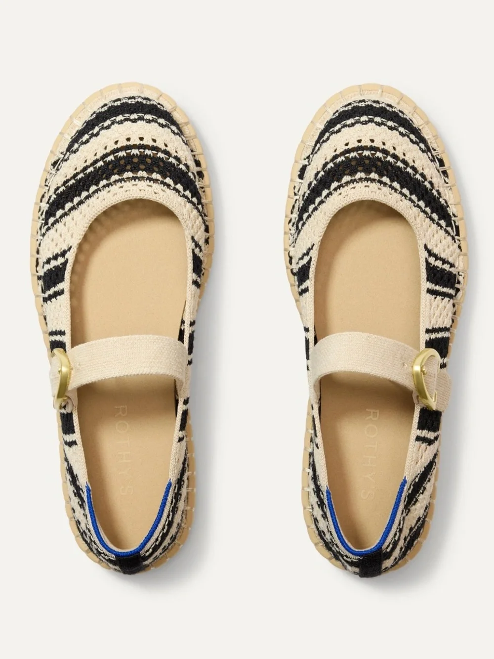 Rothy's The Espadrille Mary Jane - Compass Stripe Size 6
