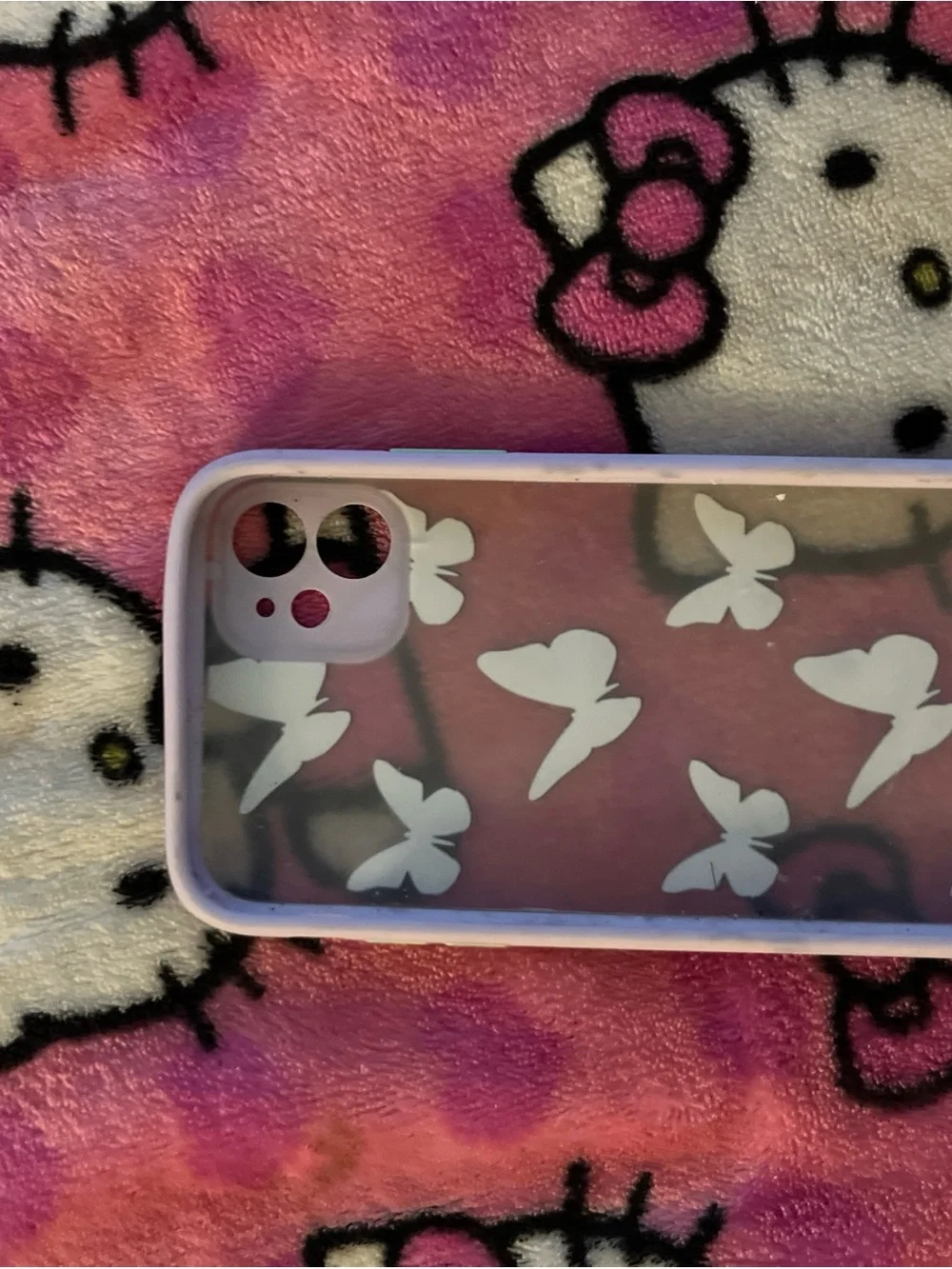 SHEIN Purple Butterfly Clear Phone Case