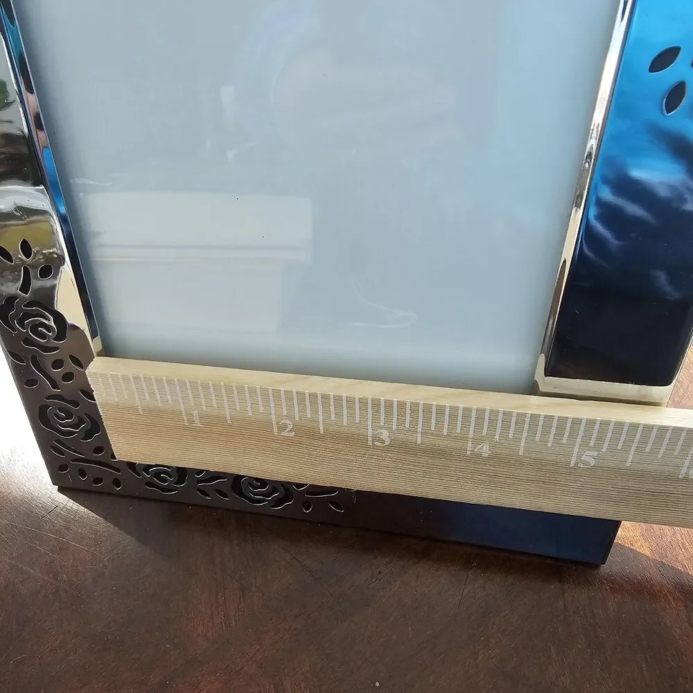 Vintage 1997 Dark Academia Chrome Floral Picture Frame | 5x7
