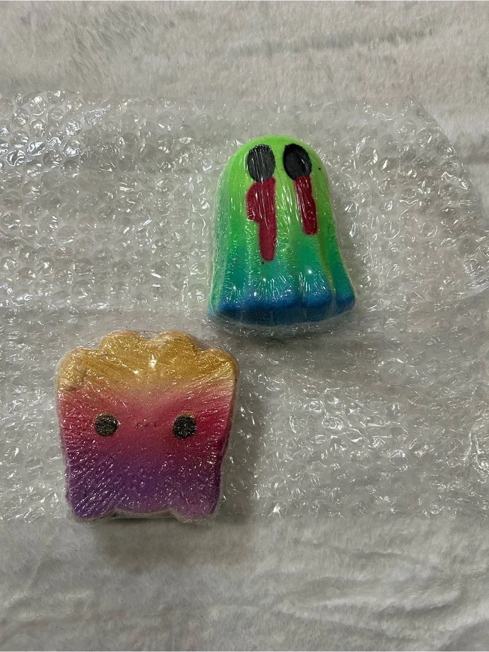 Cute Rainbow Ghost & Tooth Bath Bomb Duo