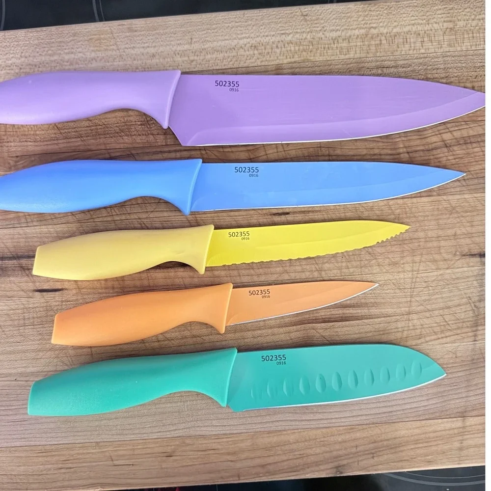 Cuisinart Advantage 5 Piece‎ Color Knife Set with Blade Guards Stainless Steel