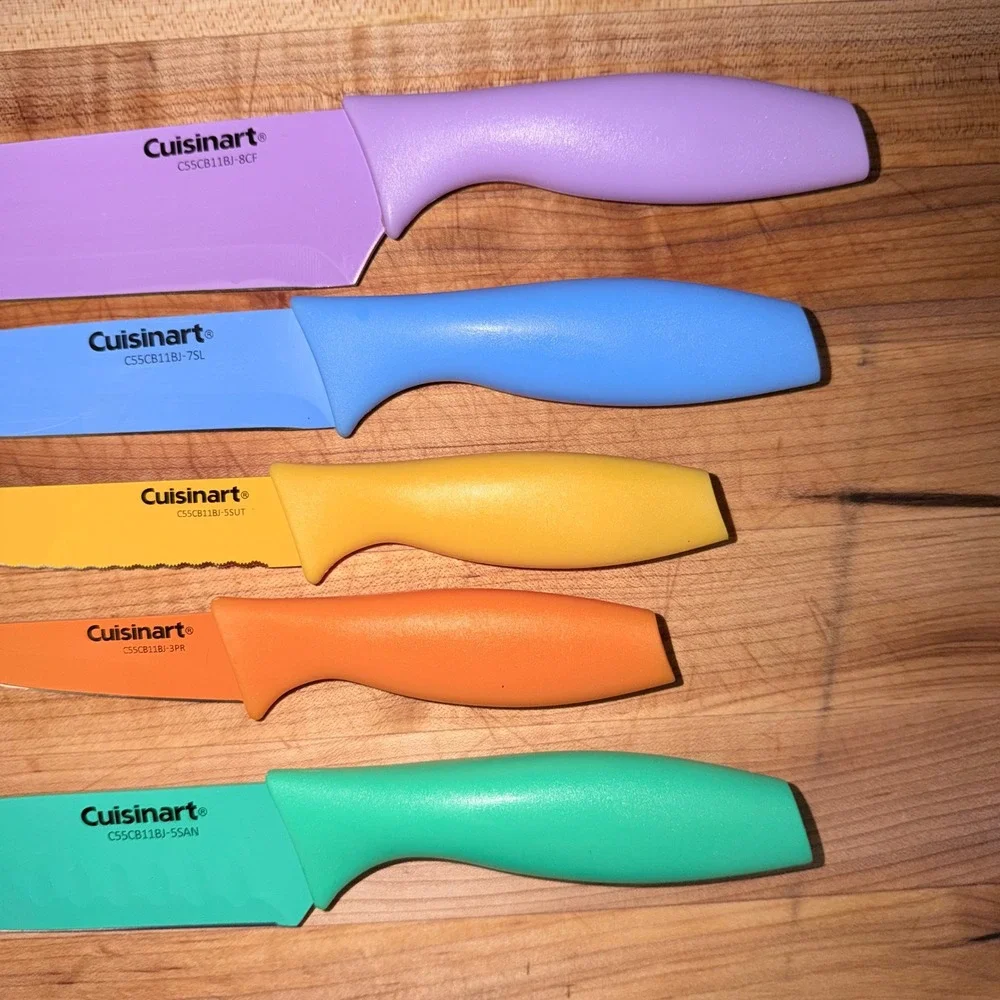 Cuisinart Advantage 5 Piece‎ Color Knife Set with Blade Guards Stainless Steel