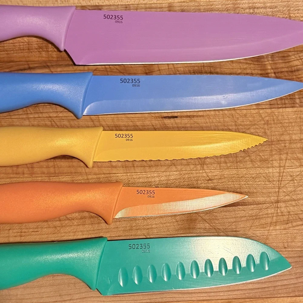 Cuisinart Advantage 5 Piece‎ Color Knife Set with Blade Guards Stainless Steel