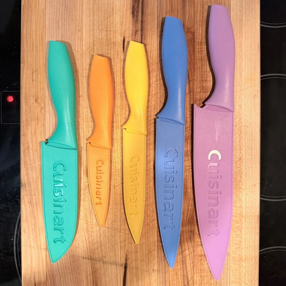 Cuisinart Advantage 5 Piece‎ Color Knife Set with Blade Guards Stainless Steel