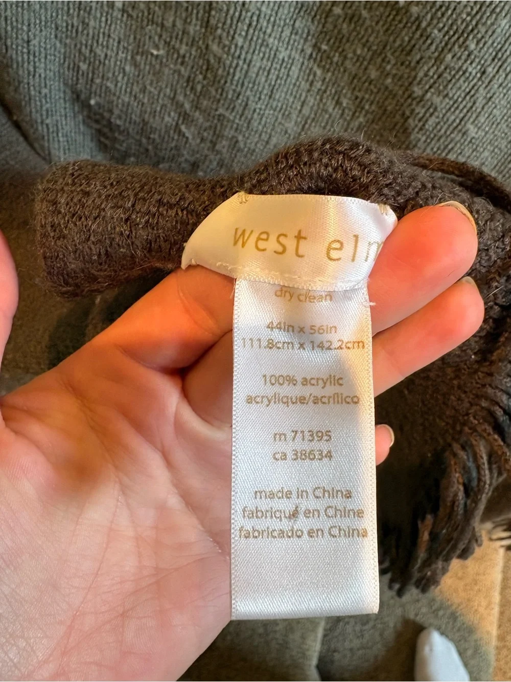 West Elm soft throw