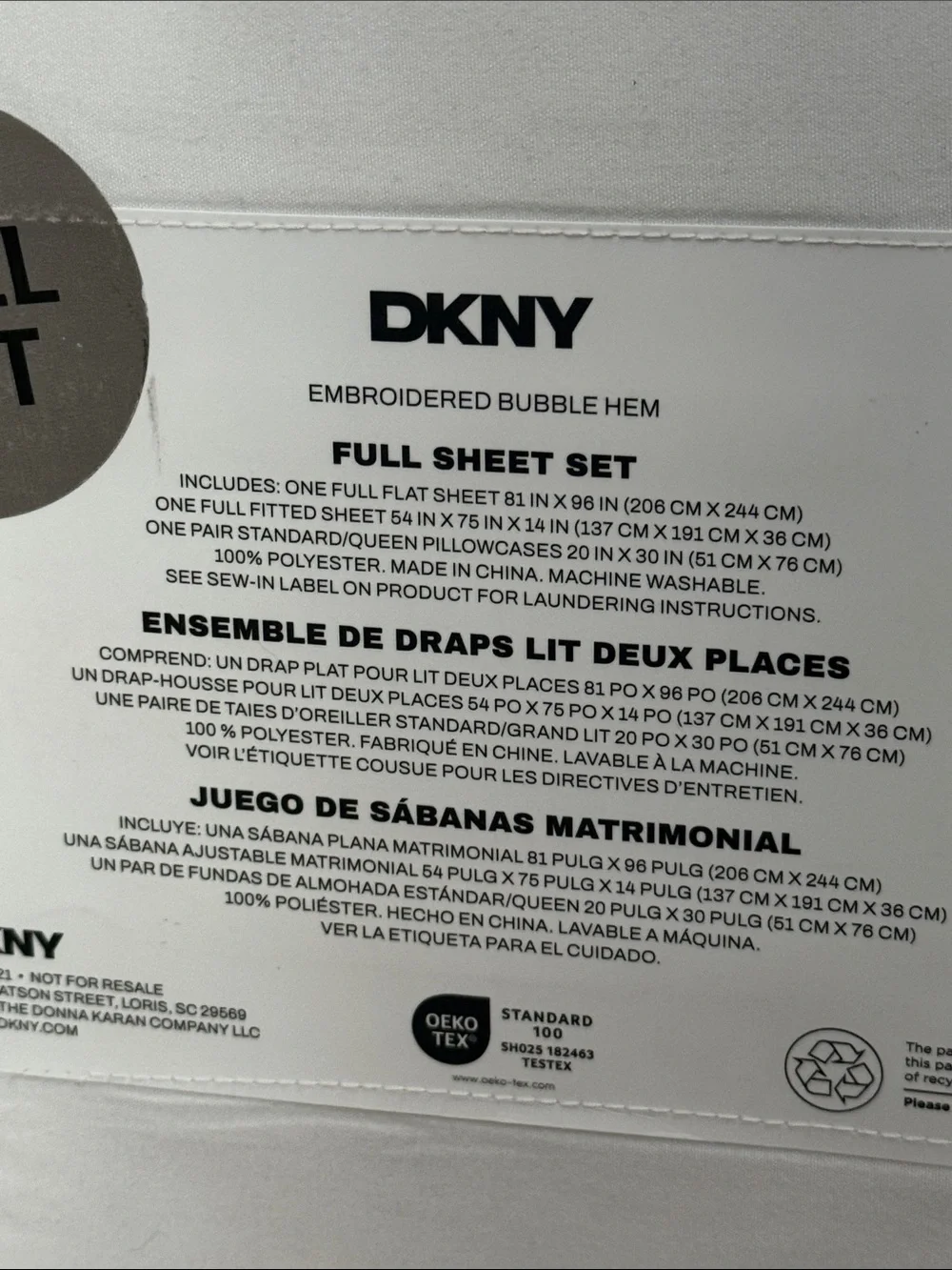 Dkny minimalist set fabric