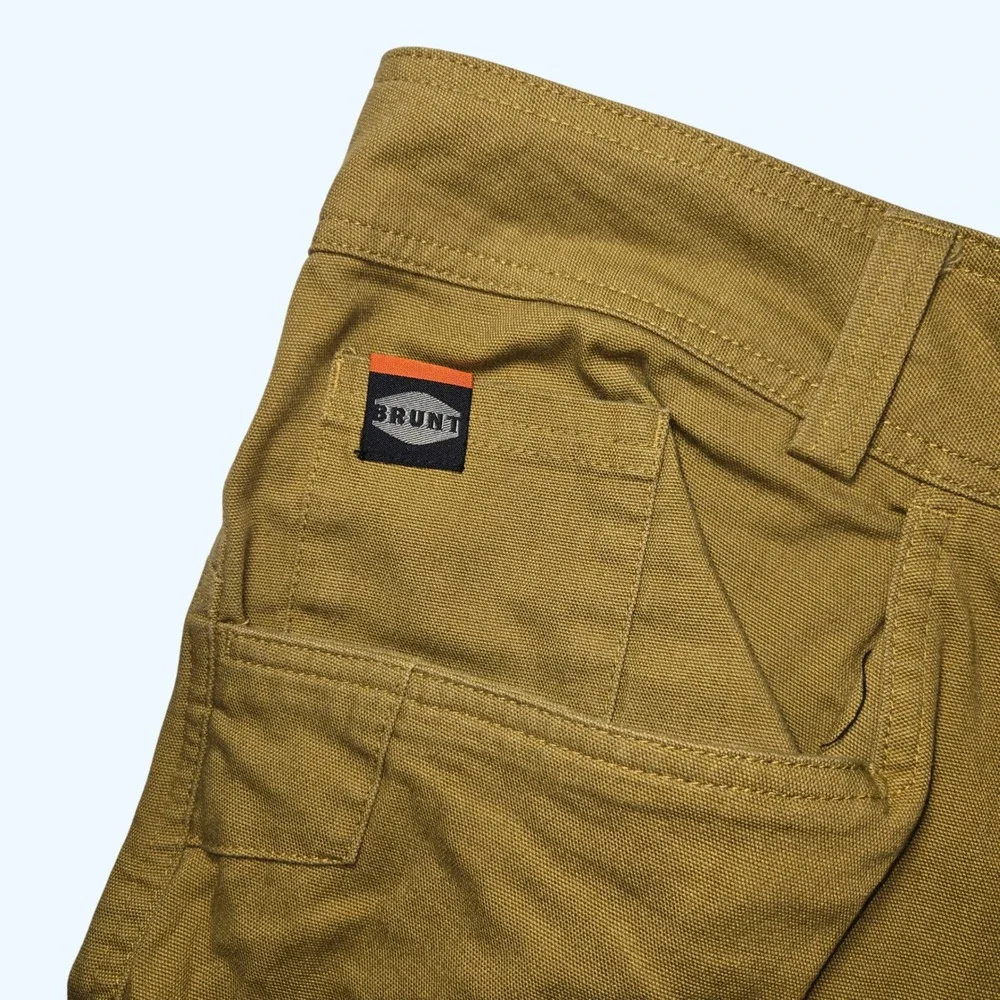 Brunt Workwear Canvas Utility Carpenter Pants Mens Khaki 42x30 (Fits 29