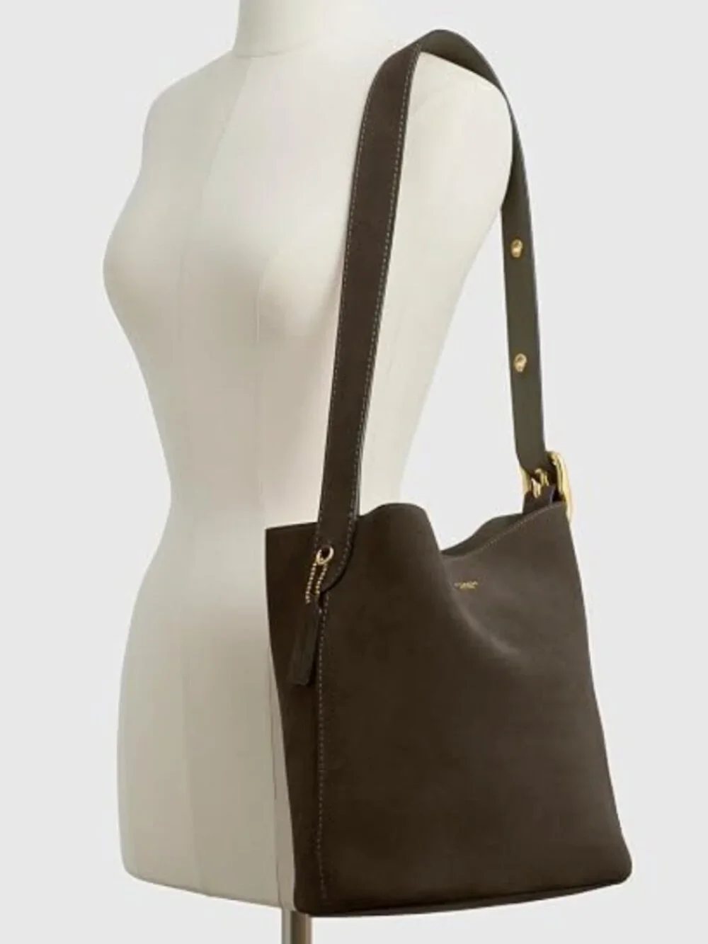 COACH Bleecker Bucket Handbag - Olive Suede - Factory Wrapped - NWT
