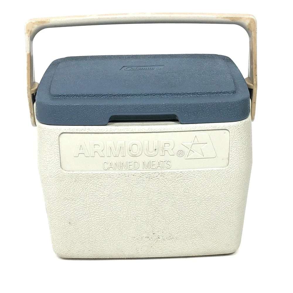 Vintage Colman Lunchbox Cooler 5272 Armour 6 Pack Beer Tail Gate Fishing Hunting