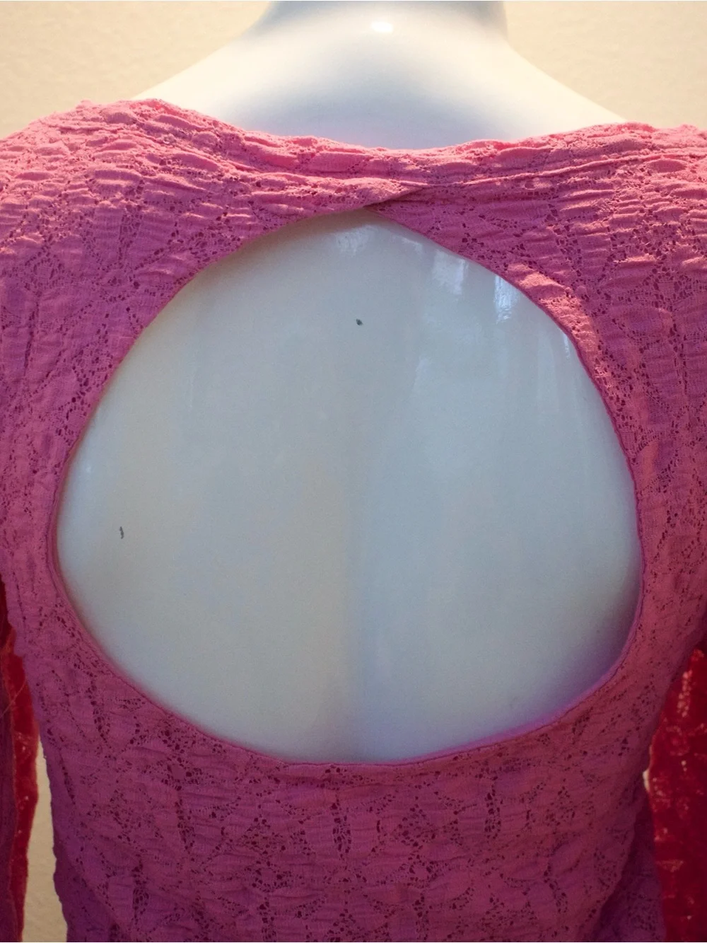 Free People Pink Textured Puff-Sleeve Top