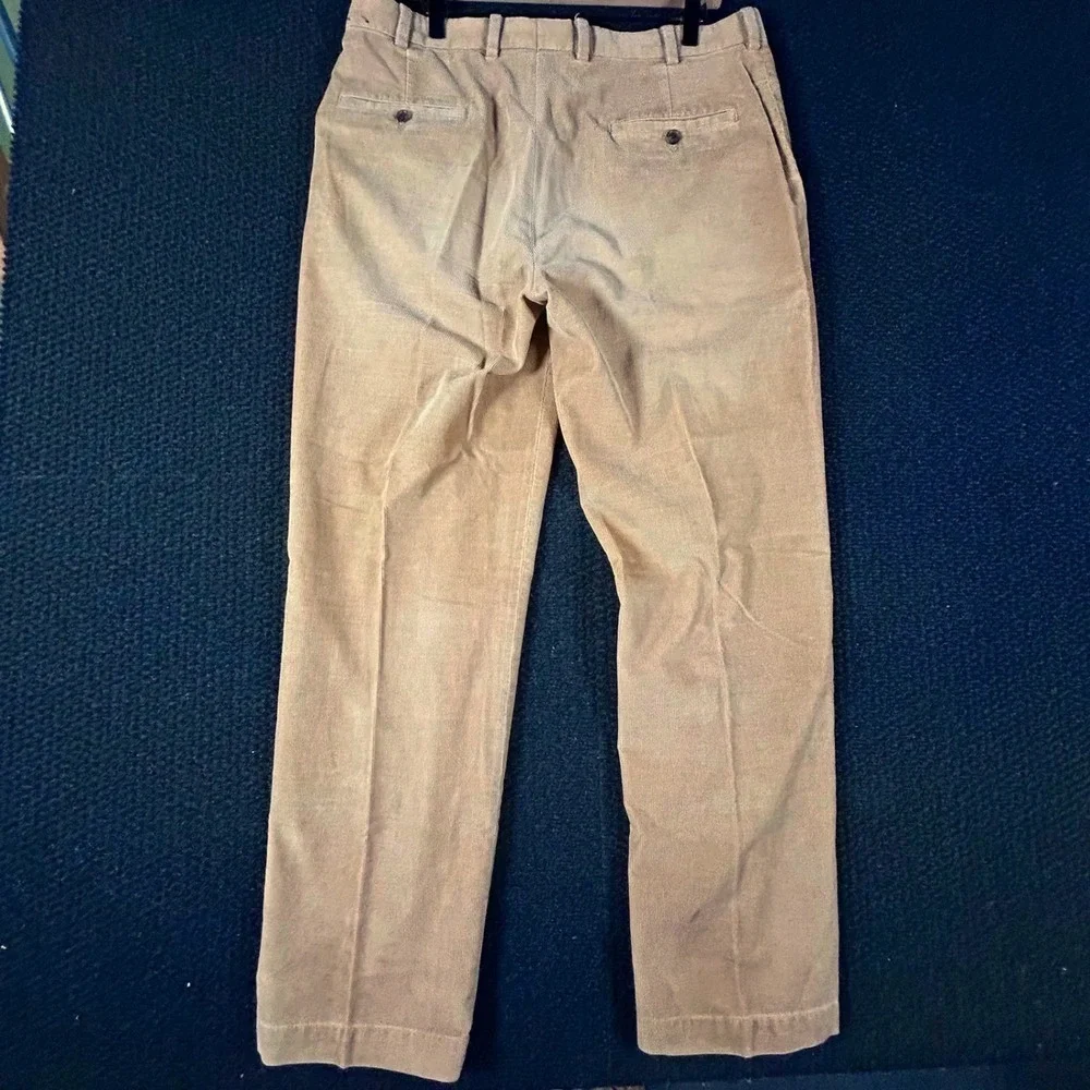 Brooks Brothers Clark Corduroy Pants Tan Mens W36‎ L32 Straight Fit Cotton
