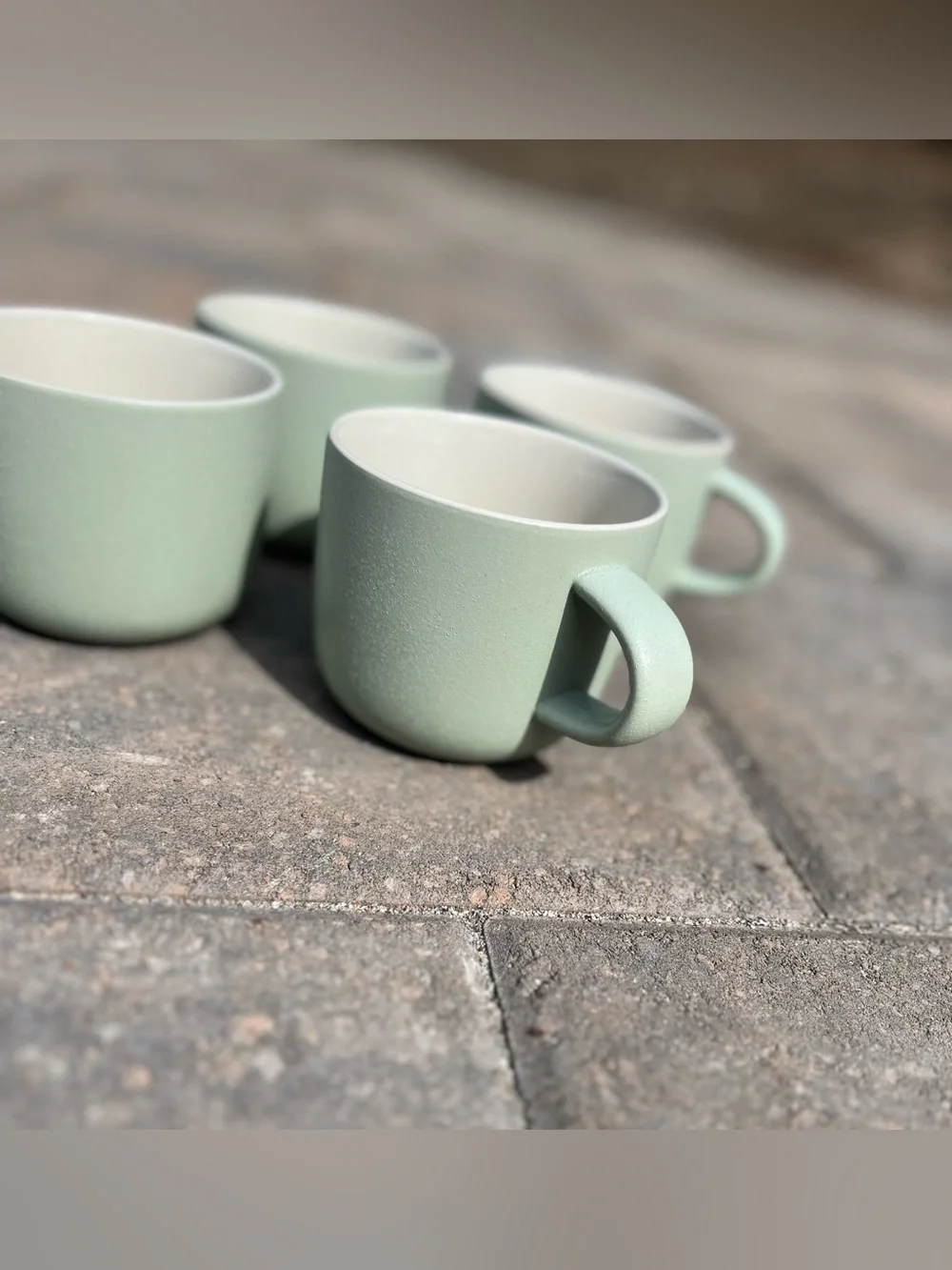 West Elm Kaloh Stoneware Mugs — Sage Green, Set of 4 by Aaron Probyn