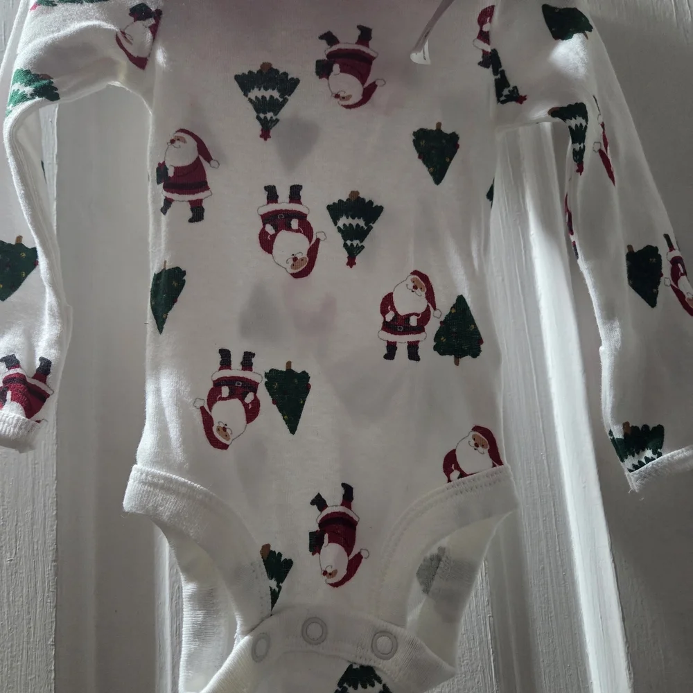 NWT Carter's Red and White Baby Bib First Christmas And Newborn Matching Onesie