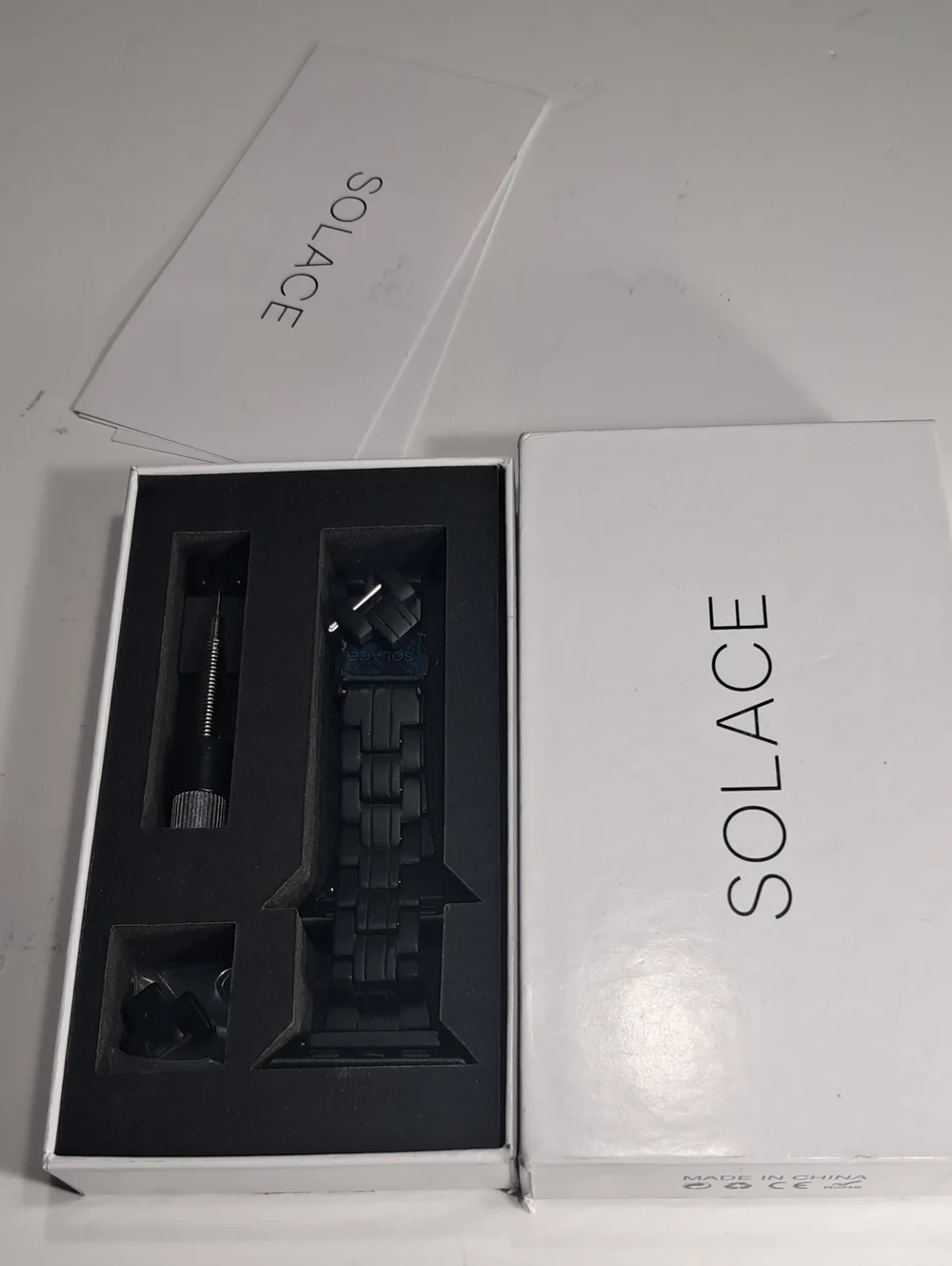 Solace Slim Perma Band for Apple Smart Watch- Black