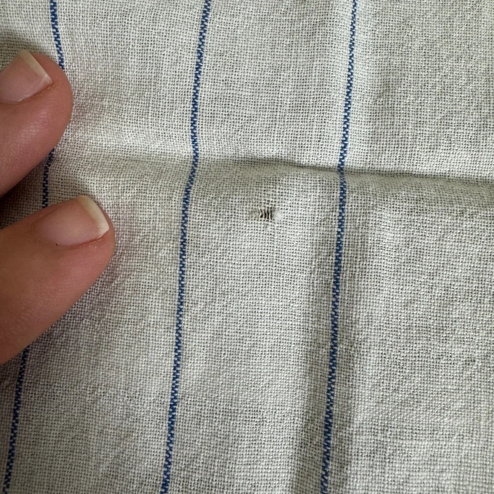 Vintage Blue Stripe Cotton Table Runner Kitchen‎ Hand Towel Embroidered Peppers