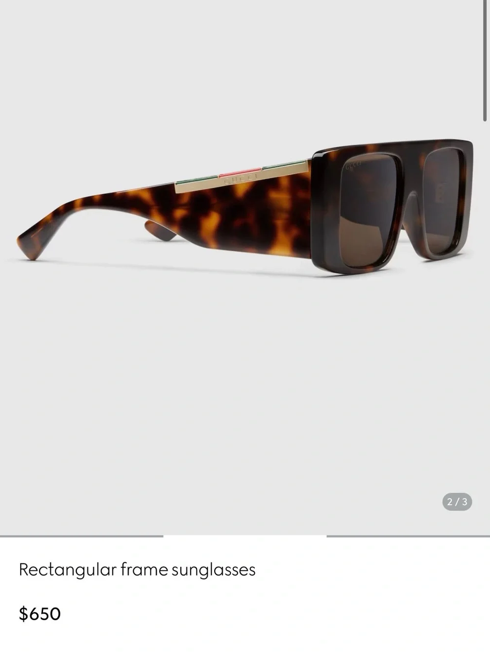 ✨Gucci GG1888S Rectangular Sunglasses Havana Brown