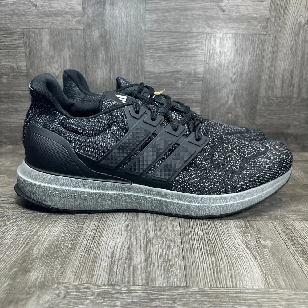 Adidas Ultradream DNA Mens 14 Black Grey Knit Running Shoes NEW JP7690