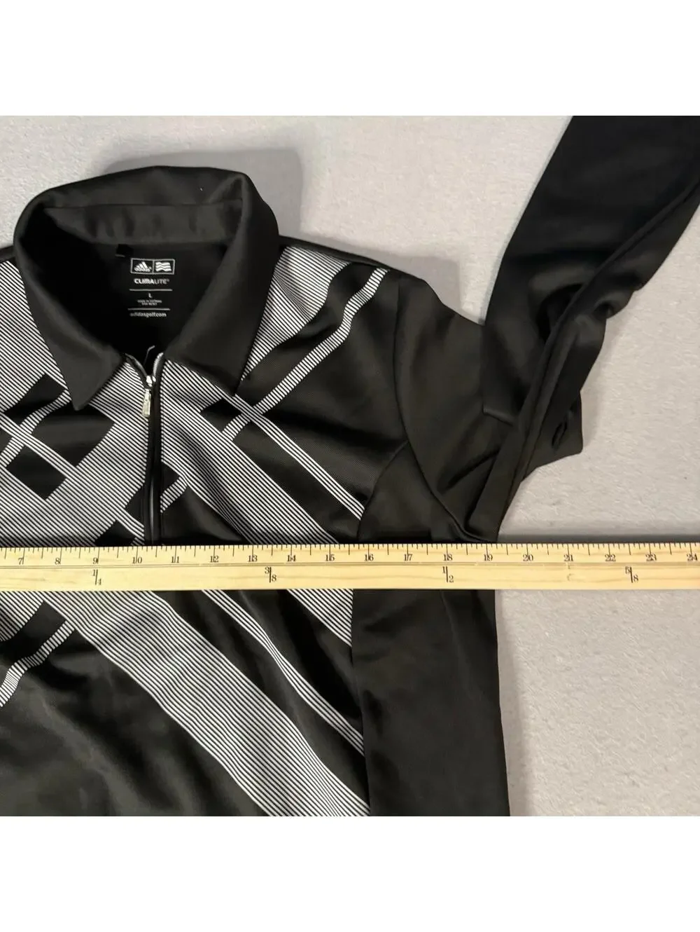 Adidas Climalite Golf Quarter Zip Pullover Men’s L Black Long Sleeve Performance