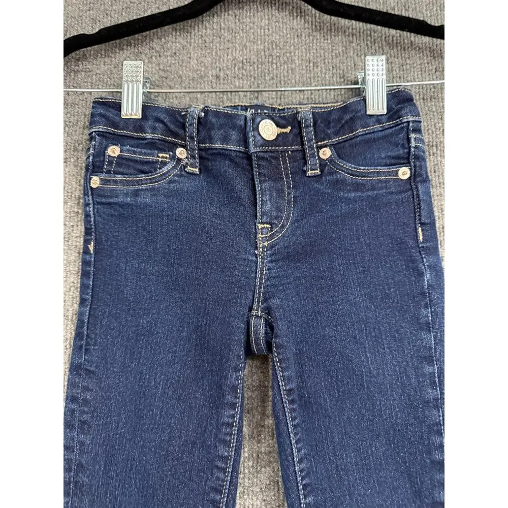 Gap Kids Stretch Super Skinny Jeans Girls Size 7 Dark Wash Adjustable Waist