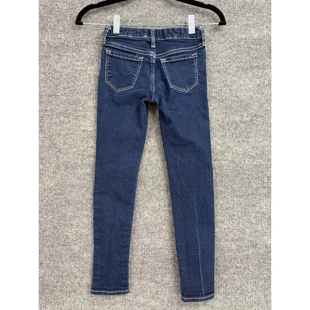 Gap Kids Stretch Super Skinny Jeans Girls Size 7 Dark Wash Adjustable Waist