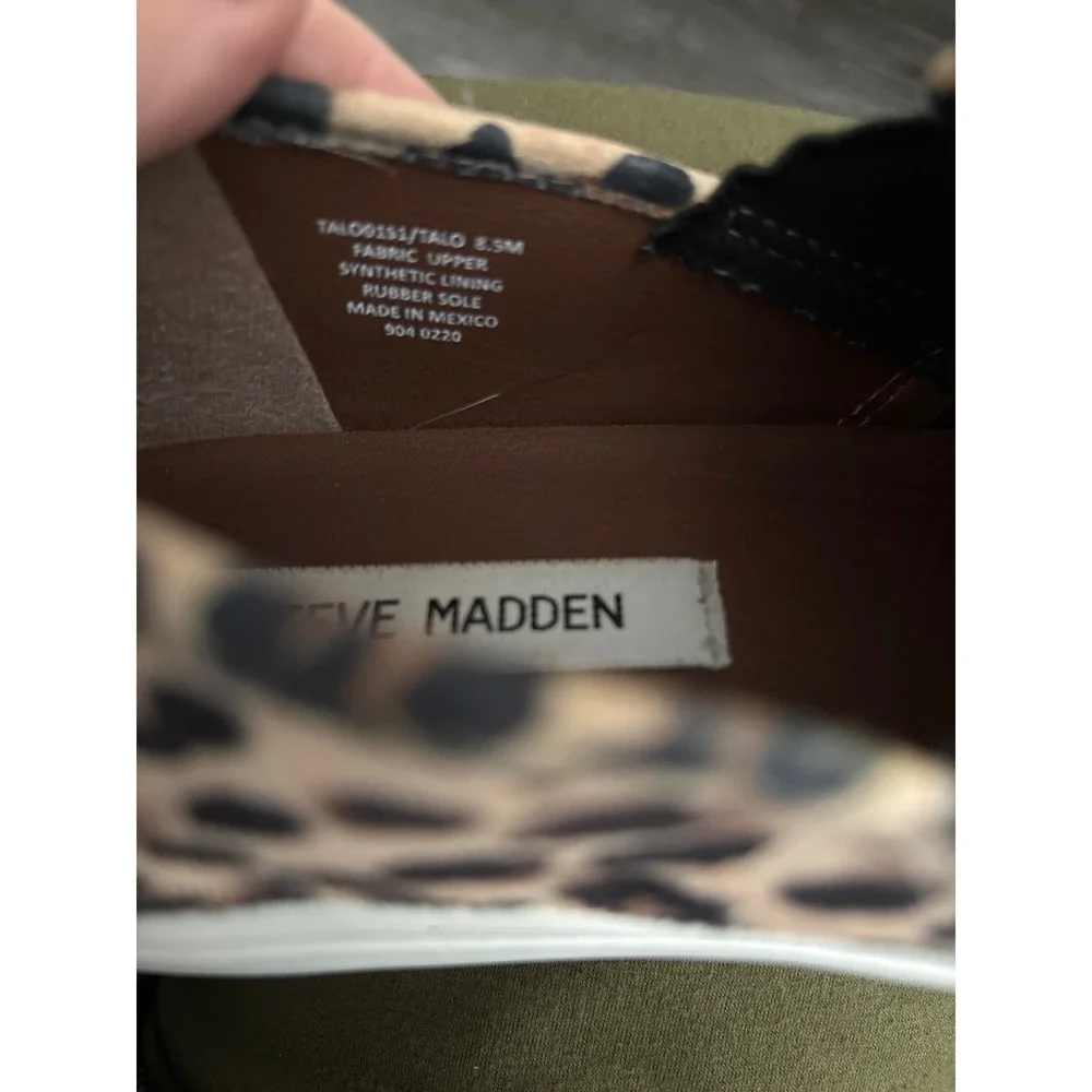 Steve Madden Leopard Print‎ Calf Hair Slip On SneakersAnimal Print Flats 8.5