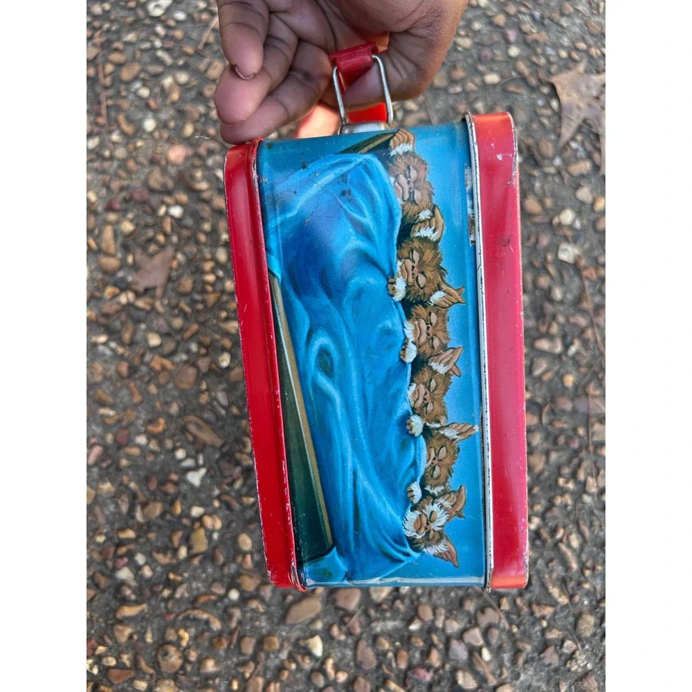 Aladdin Gremlins Metal Lunch Box 1984 Vintage Blue Red Gizmo Stripe Movie‎ Good