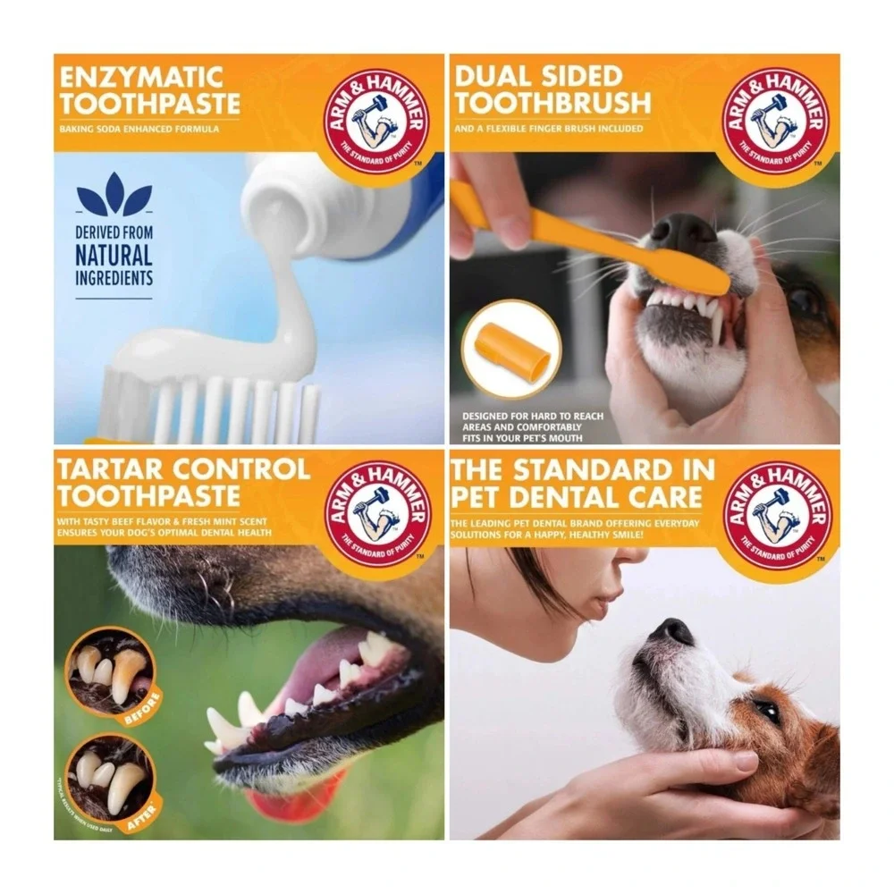 Arm & Hammer Dental Kit for Dogs Enzymatic‎ Dog Toothpaste 2.5 Oz Banana Mint