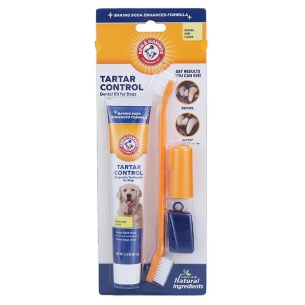Arm & Hammer Dental Kit for Dogs Enzymatic‎ Dog Toothpaste 2.5 Oz Banana Mint