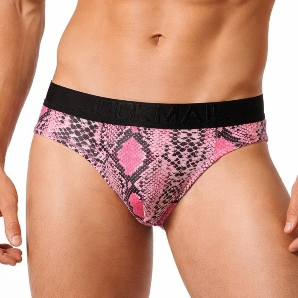 Jockmail Medium (27-30)‎ Pink Snakeskin Backless Brief Jockstrap JM318 New