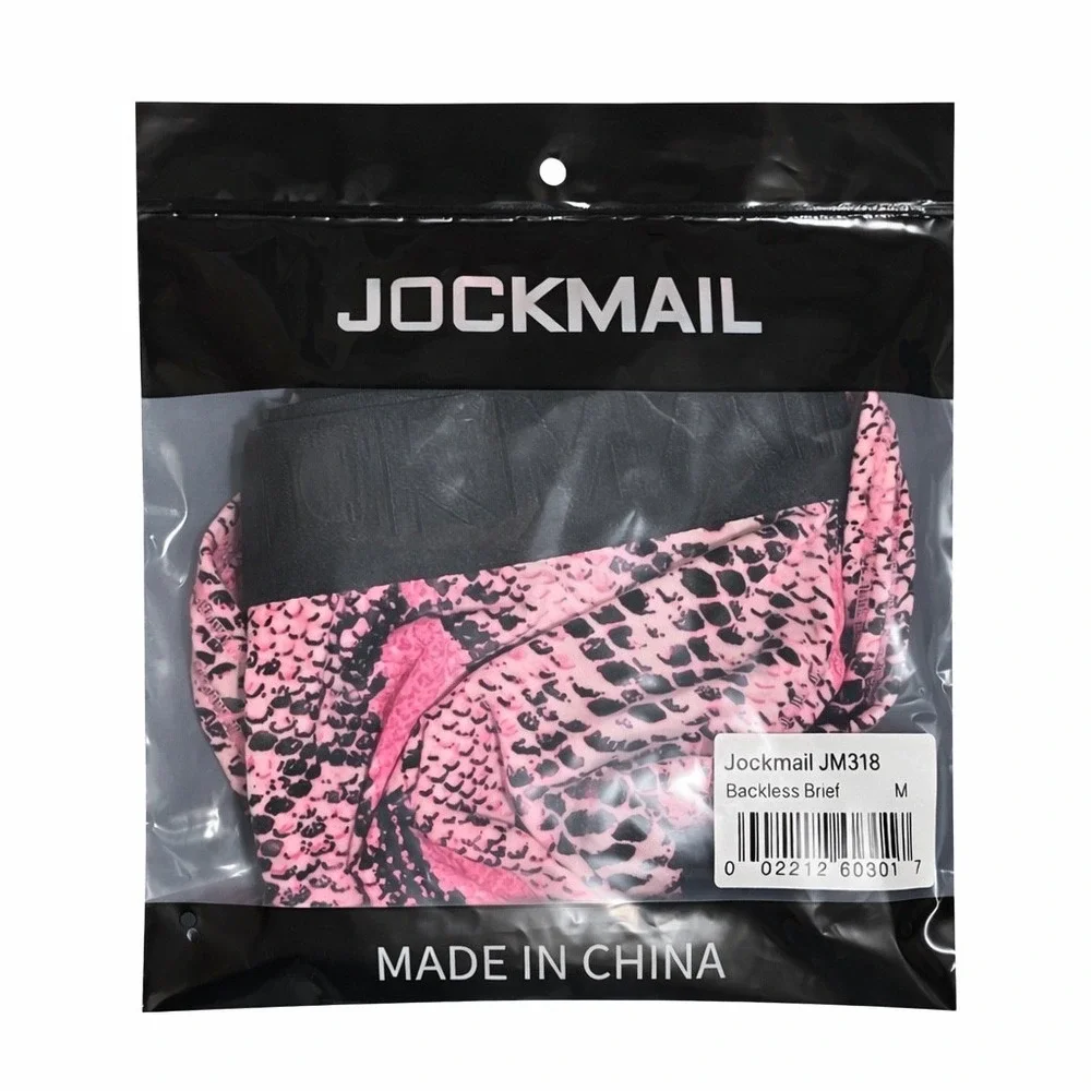 Jockmail Medium (27-30)‎ Pink Snakeskin Backless Brief Jockstrap JM318 New