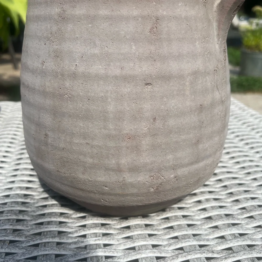 Studio McGee Creative Co-Op Large Orange & Whitewashed Terracotta Urn