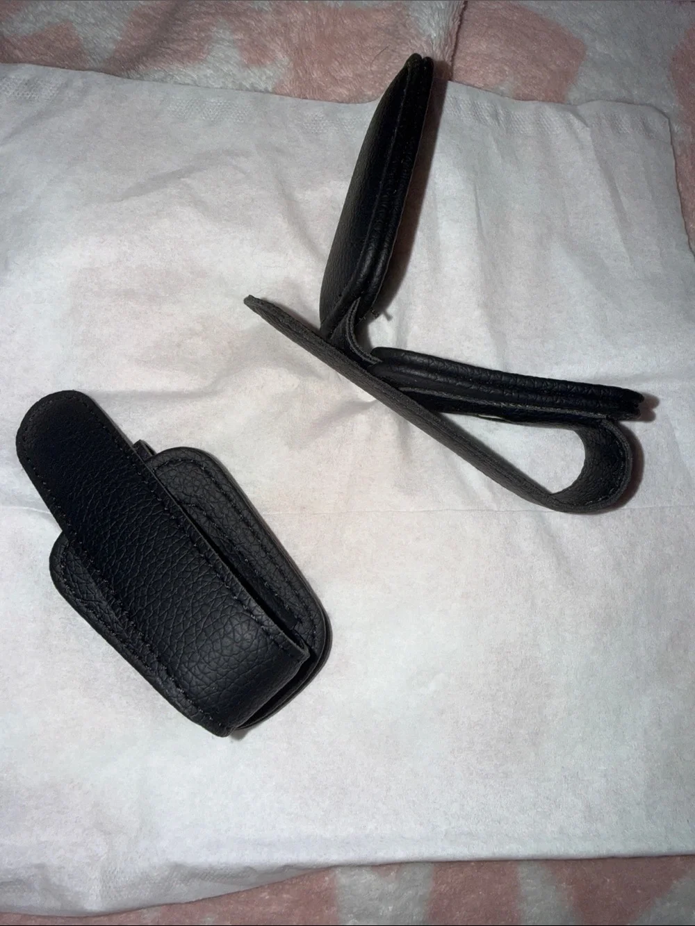 N/A black leather