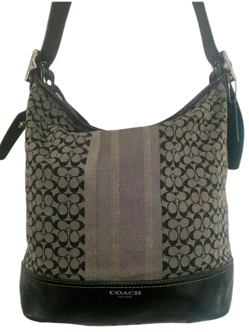 Coach Legacy 19918 Signature Stripe Duffle Bag Shoulder Bag EUC 2012