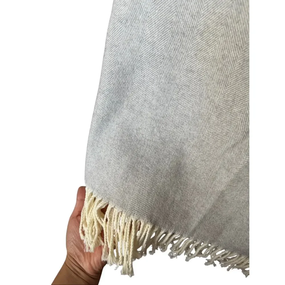 Lands Downunder Italian Herringbone Throw Blanket Gray Soft & Cozy‎ 60x56 Inches