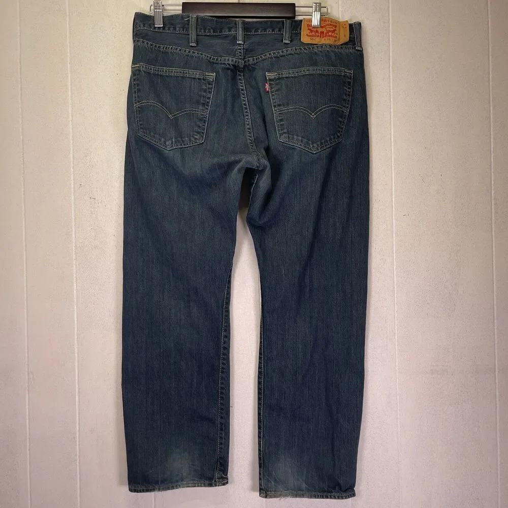 Levi's 501 Button Fly‎ Jeans Men 38x29 Blue Denim BlokeCore ClassicCore Straight