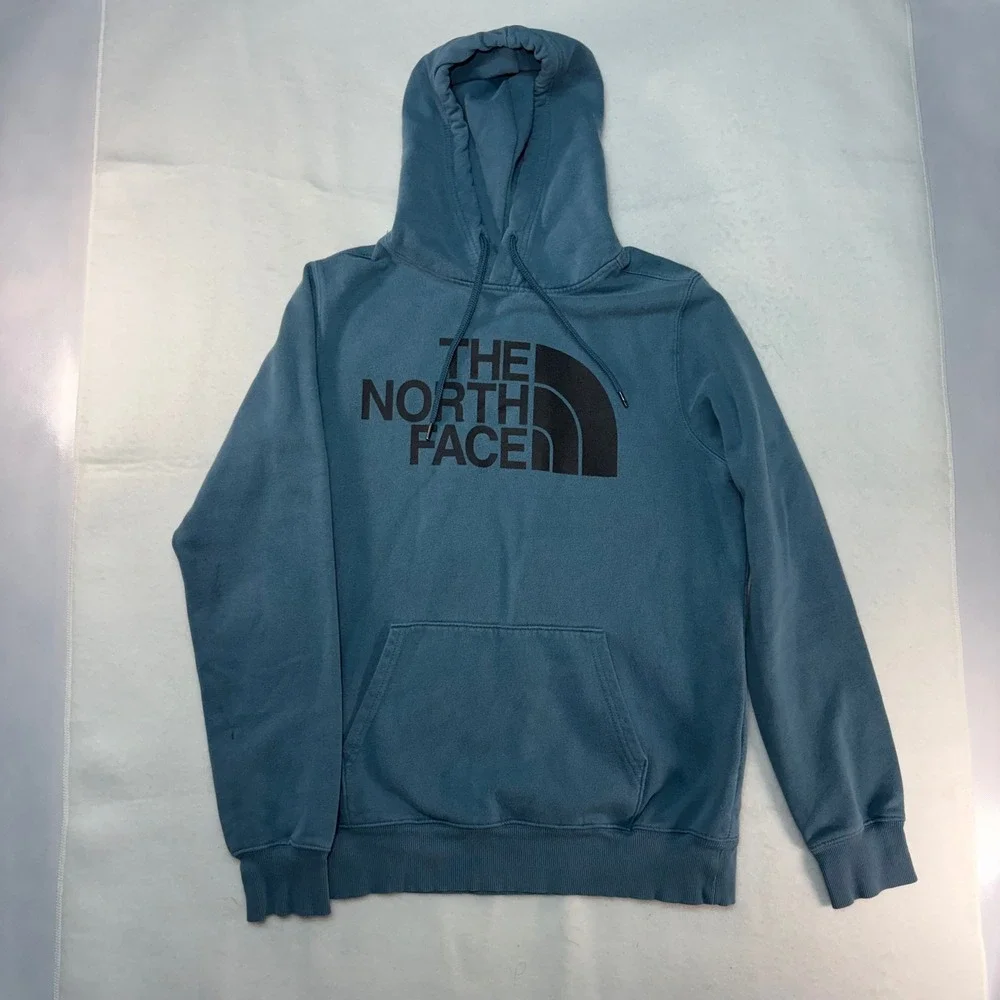 The North Face Mens Half Dome Logo Hoodie Blue Pullover Sweatshirt Size‎ M