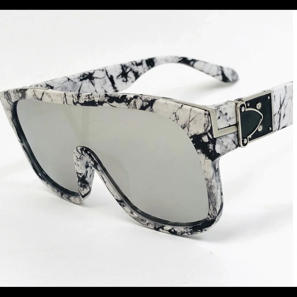 Sunglasses oversized Men Women Shades single lens Fashion Designer‎ Flat lens