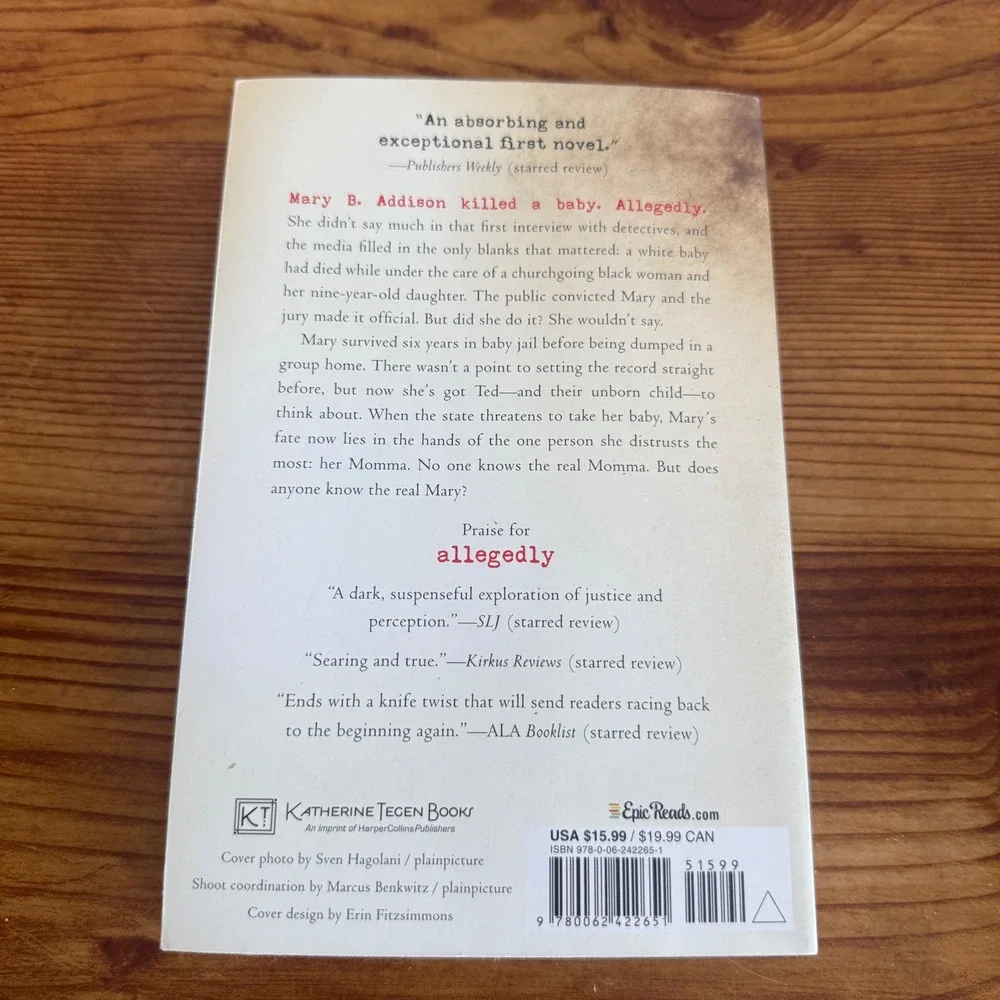 Allegedly A Novel By Tiffany D Jackson Young Adult Fiction Book‎