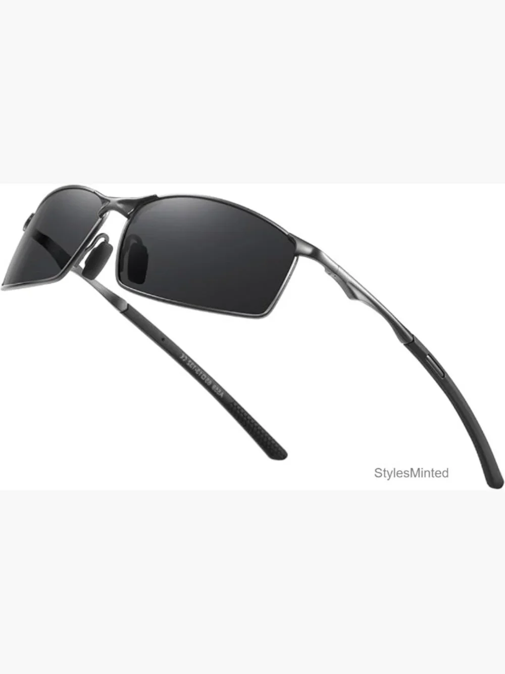 Men's Polarized Rectangular Sunglasses Ultra Lightweight Metal Frame Fishing