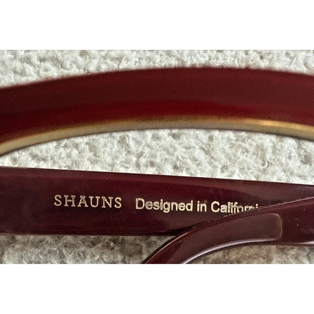 SHAUNS Harris Italian Eyeglasses Burgandy Gold Rim CatEye 51-20 C.07 Frames only
